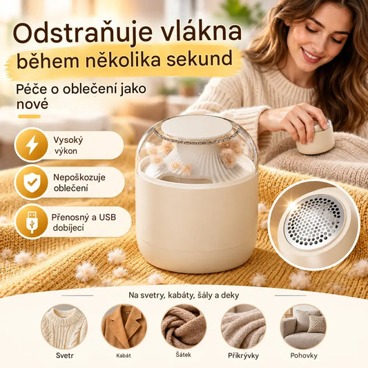 Odstraňovač žmolků + 6břité řezné hlavice (3 kusy) — 570 Kč  🧶 Strojek na odstraňování žmolků, přenosný a kompaktní