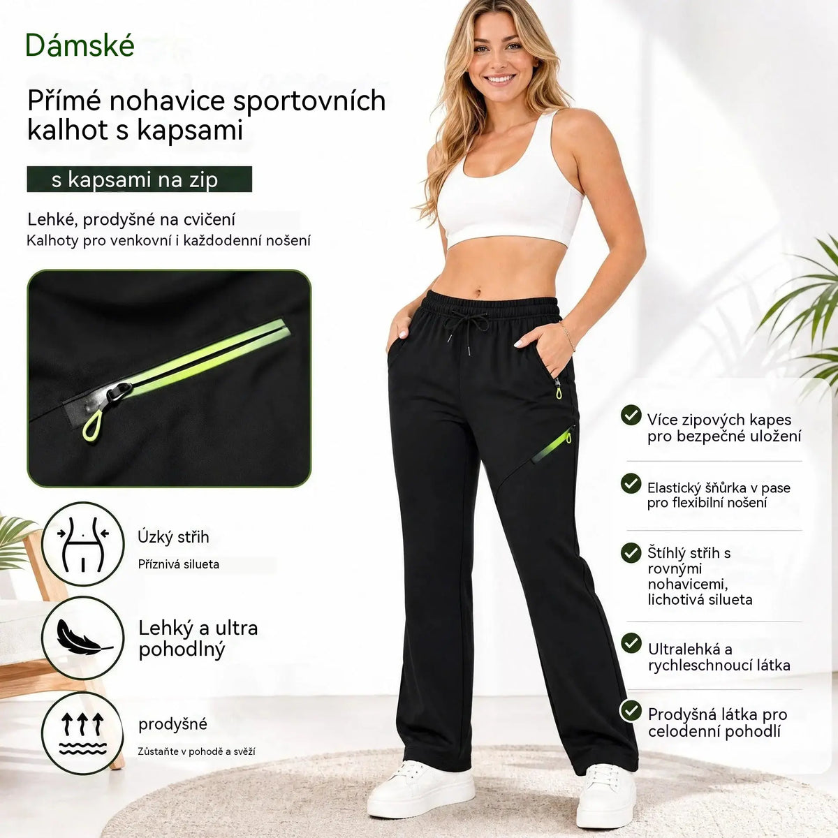 ⏳VÝPRODEJ – POSLEDNÍ DEN, SLEVA 50 %!!🔥Dámské cargo kalhoty s rovnými nohavicemi – pružný pas, 6 kapes, vhodné do práce, na cesty i na každodenní nošení 👖✨