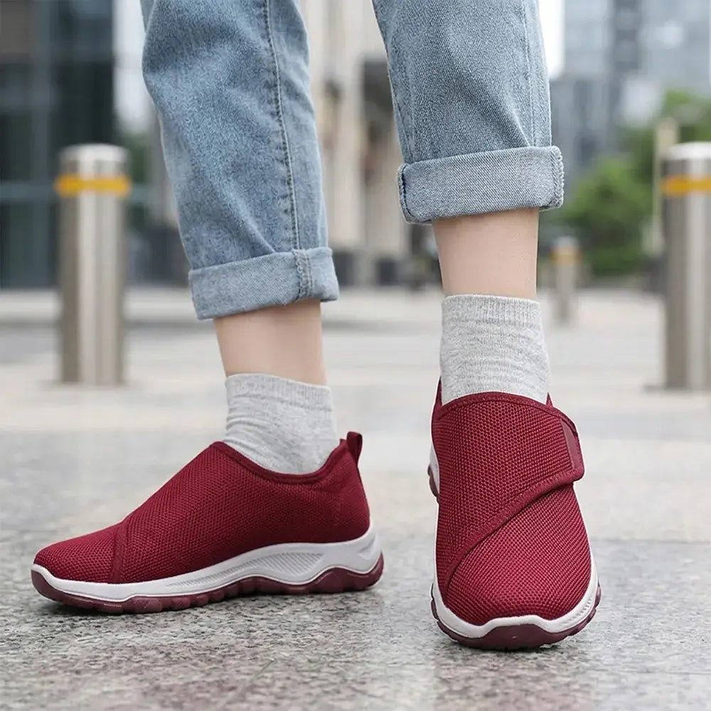 【36-41】👟Unisex tenisky na platformě se suchým zipem - Pohodlná vycházková obuv pro seniory - Párový styl, polstrované a dobře padnoucí tenisky