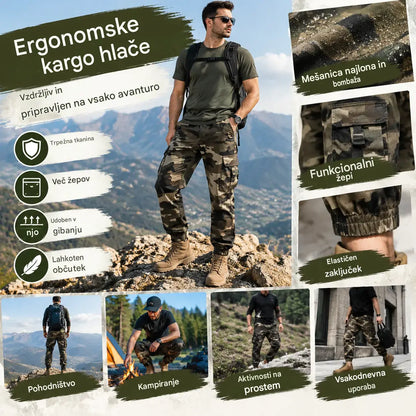 🛠️ 60 % POPUST! 👖 Trpežne taktične delovne hlače - mešanica najlona in bombaža, veliko funkcionalnih žepov, idealne za delo na prostem 🌲