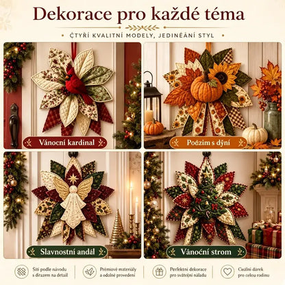 🎄🎁Sada na zavěšení dveří - ručně vyráběná patchworková dekorace