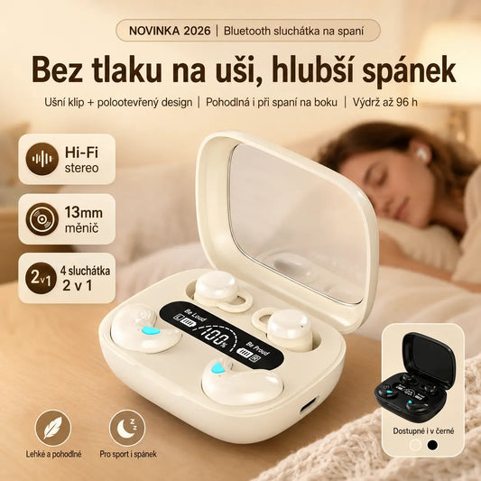 1 kusy 620 Kč 📢📢50% sleva!! ⏰Bezdrátová sluchátka Bluetooth 6.0 – do uší a připínací