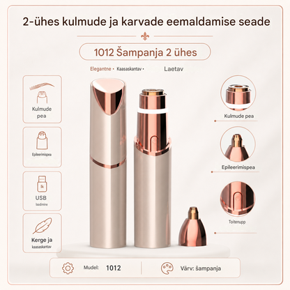 💄✨Kõige populaarsem elektriline kulmutrimmer topelt huulepulgakujulise peaga, mis sobib kasutamiseks kogu kehal.
