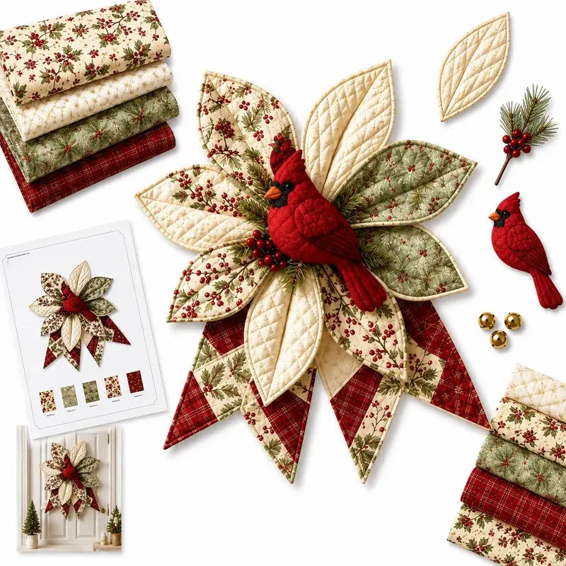 🎄🎁Sada na zavěšení dveří - ručně vyráběná patchworková dekorace
