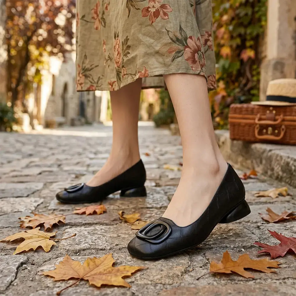 👡Dámské francouzské retro ploché boty Mary Jane - nízké s kulatou špičkou - retro styl, pohodlné a všestranné