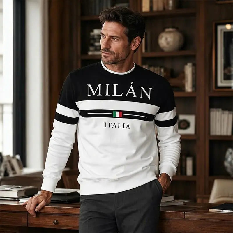 ✨🌟👕【S-6XL】Pánske mikiny s potlačou „Milano Italia“