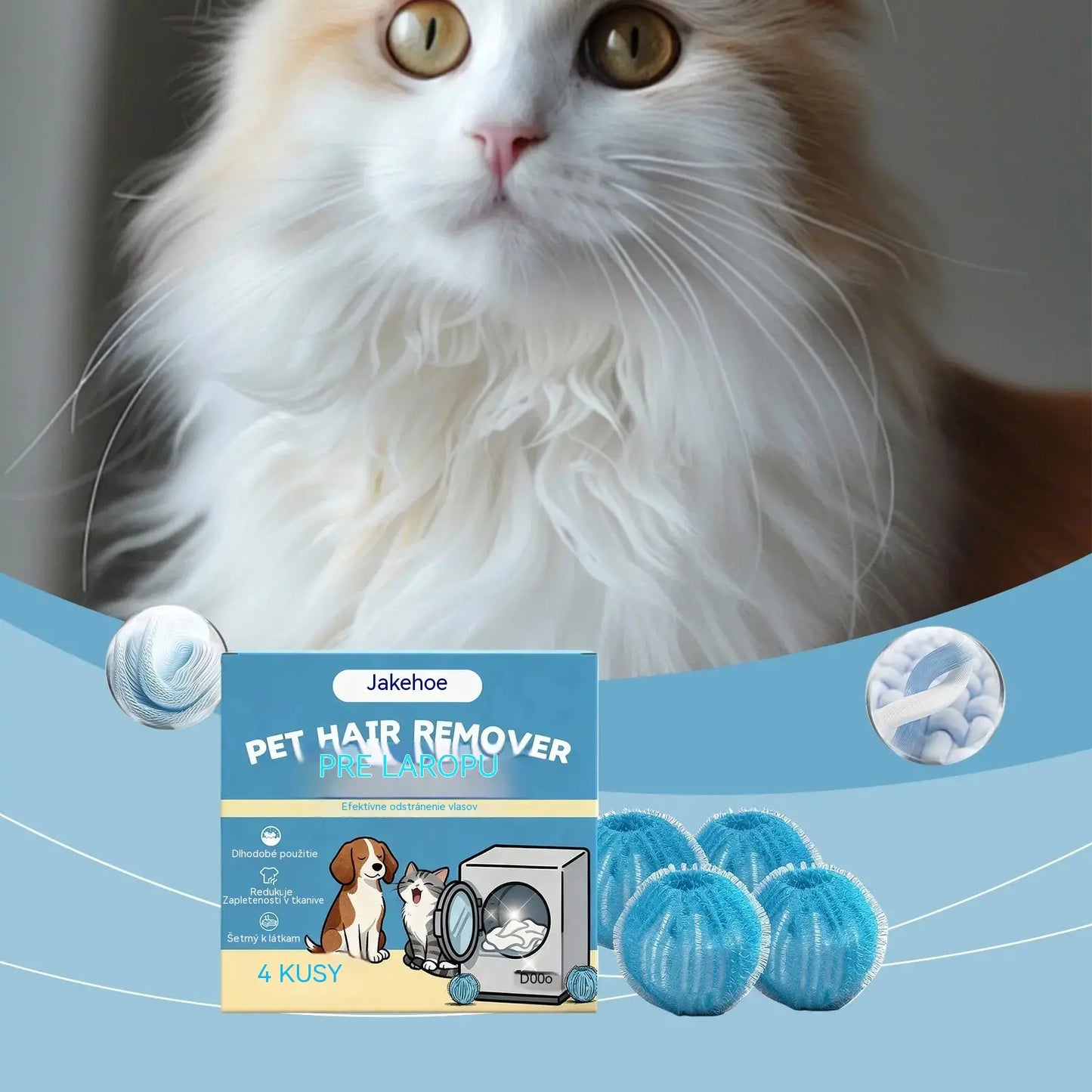 ✨🐾Opakovane použiteľné guľôčky na pranie na odstraňovanie zvieracích chlpov