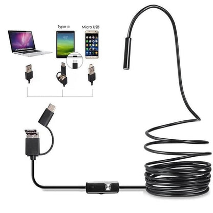 🔥【5M】🔥3 σε 1 Αδιάβροχη Ενδοσκοπική Κάμερα USB με LED