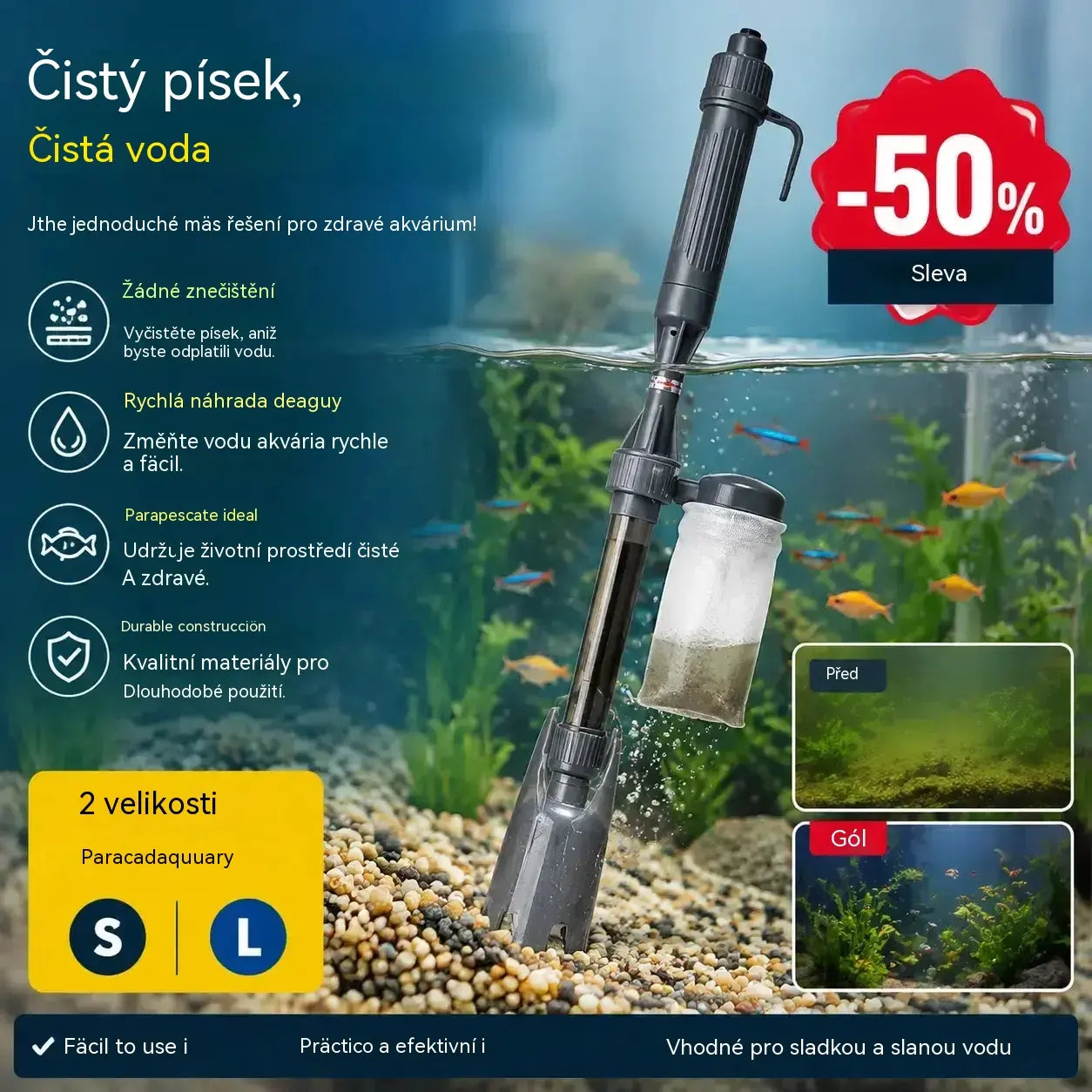 1 kusy 610 Kč🔥 Elektrický čistič substrátů pro akvária