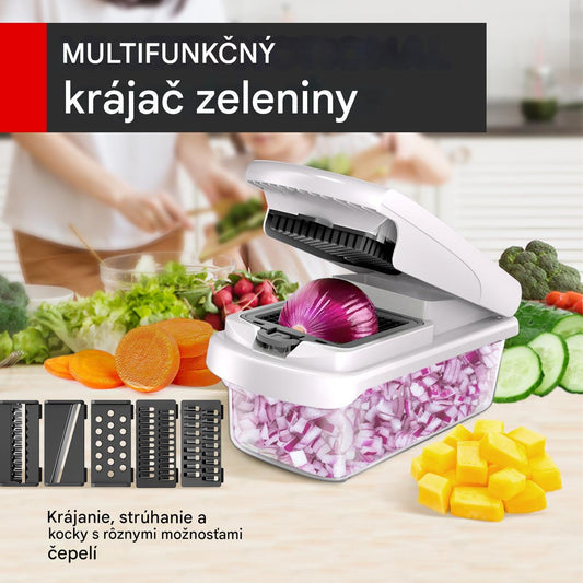 🥕🥕 Sekač na zeleninu 15 v 1 | Multifunkčný sekač na potraviny s nádobou
