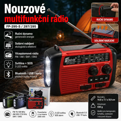1 kusy 840 Kč🏕️Multifunkční přenosná svítilna s AM rádiem