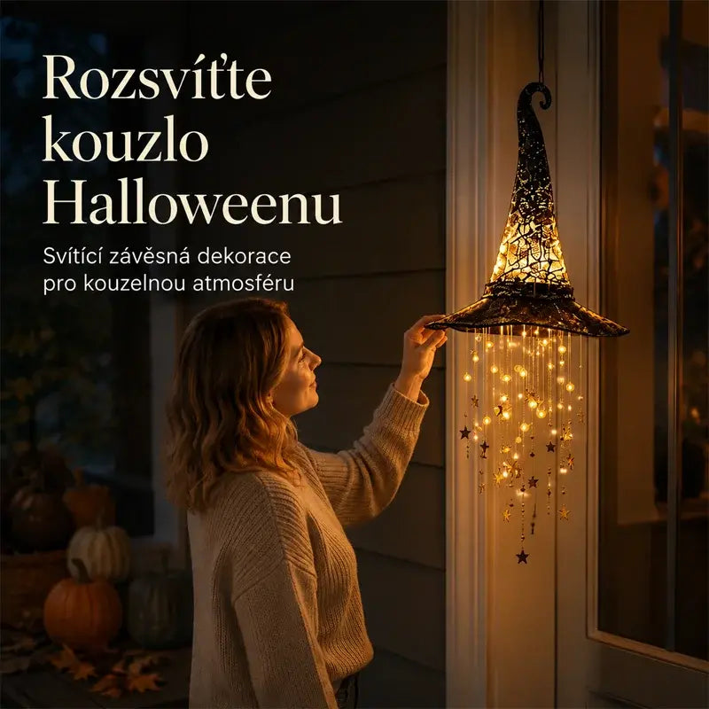 🧙‍♀️💡Svítící ozdoba na čarodějnický klobouk