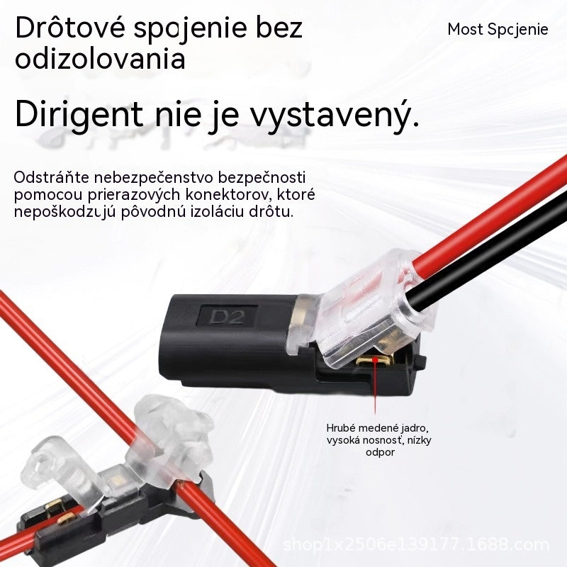 【50 položiek za 18 eur】Konektor kábla bez odizolovania, s uzamykateľnou prackou, bezpečným uzáverom a protišmykovou úpravou