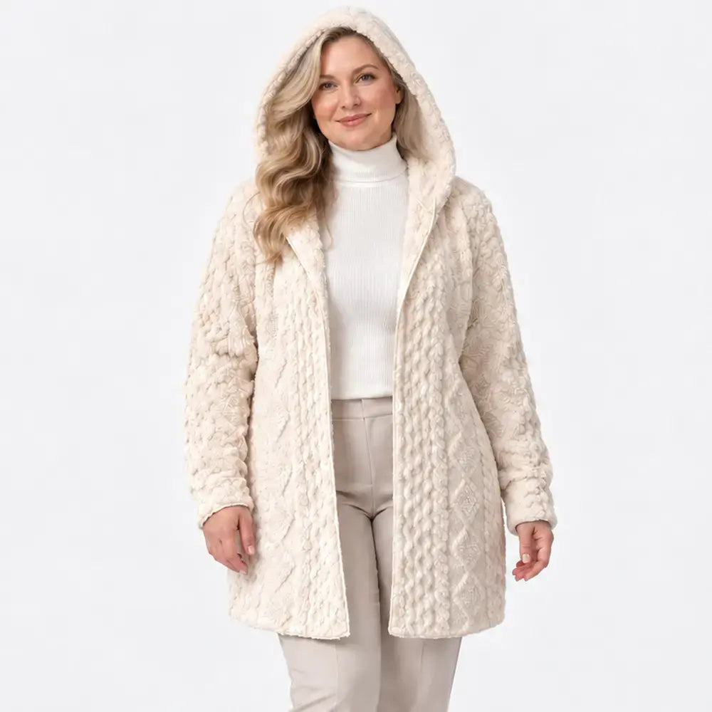 🤍 Ženski mehak plašč s kapuco za jesen in zimo 🥰 [Velikosti S–2XL]