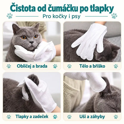 🧤🐕🧼Čisticí rukavice pro kočky a psy bez nutnosti oplachování
