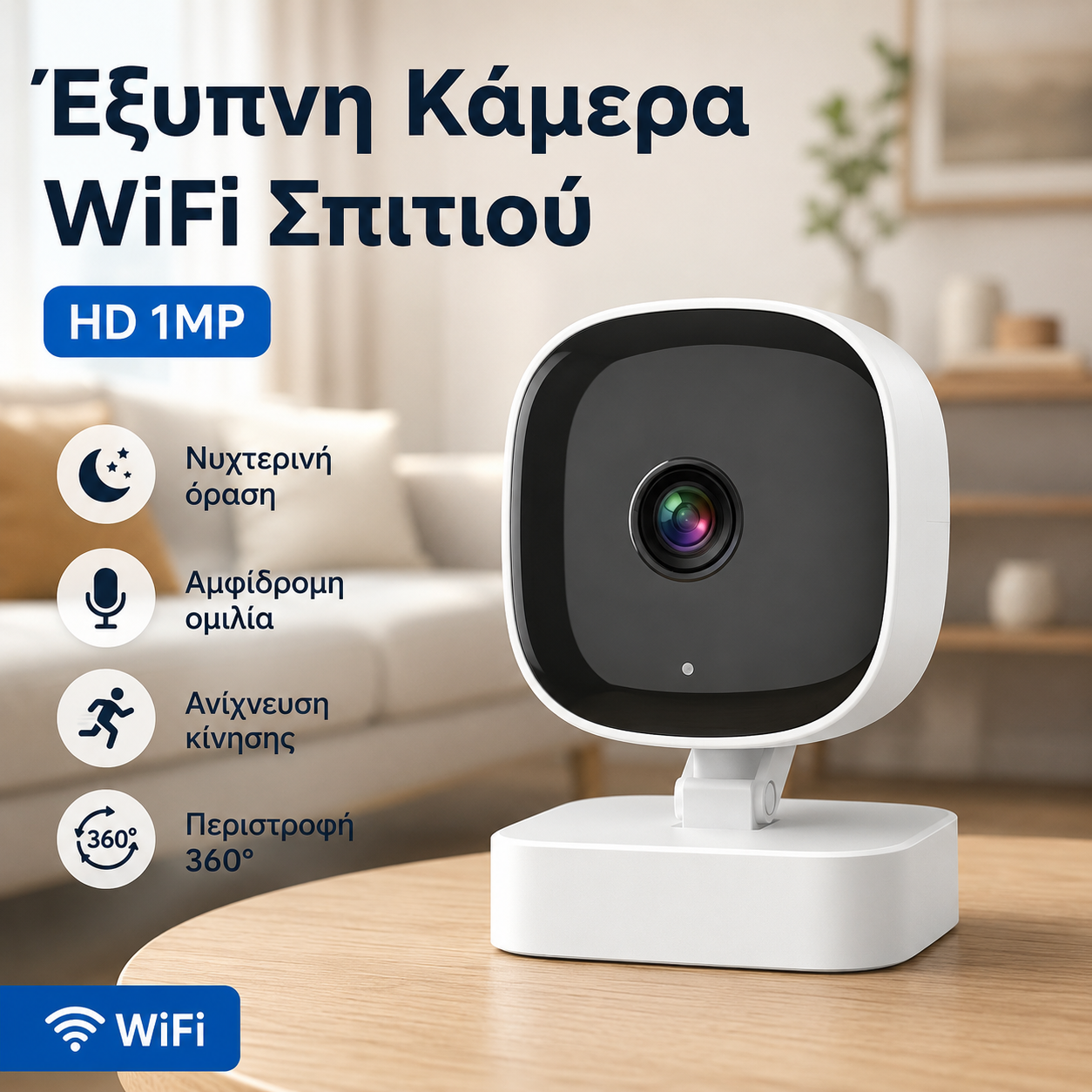 📷Παρακολούθηση οικιακού WiFi, νυχτερινή όραση, αμφίδρομος ήχος, προστασία 24/7 για το σπίτι σας.