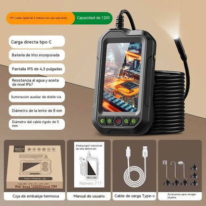 ¡Promoción por tiempo limitado: 50% de descuento!  Cámara endoscópica portátil HD 1080p con pantalla de 4,3" – Impermeable (IP67), inspección de precisión, batería de larga duración ✨