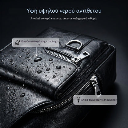 💯🎁Ανδρική τσάντα ώμου από ρετρό αδιάβροχο ύφασμα.