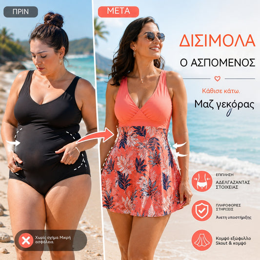 🏖️🌴【S-5XL】Σετ μαγιό με στάμπα για διακοπές στην παραλία το 2026
