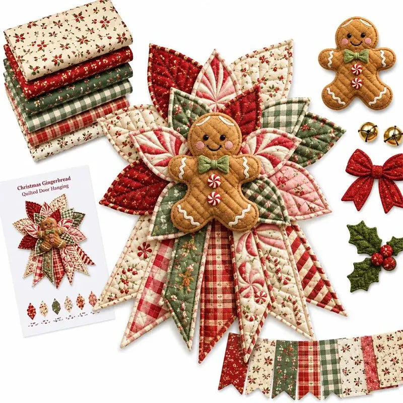 🎄🎁Sada na zavěšení dveří - ručně vyráběná patchworková dekorace