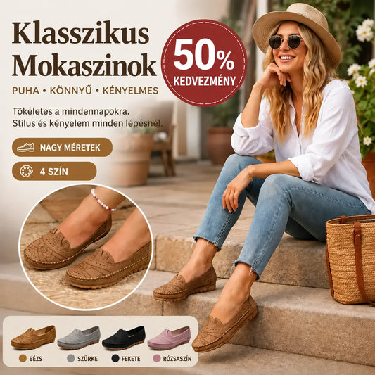 【36-43】Vintage stílusú, áttört, hétköznapi balettcipő | Puha talpú kialakítás, kényelmes mindennapi viselet | Cipőfűző nélküli, nagy méretben is elérhető