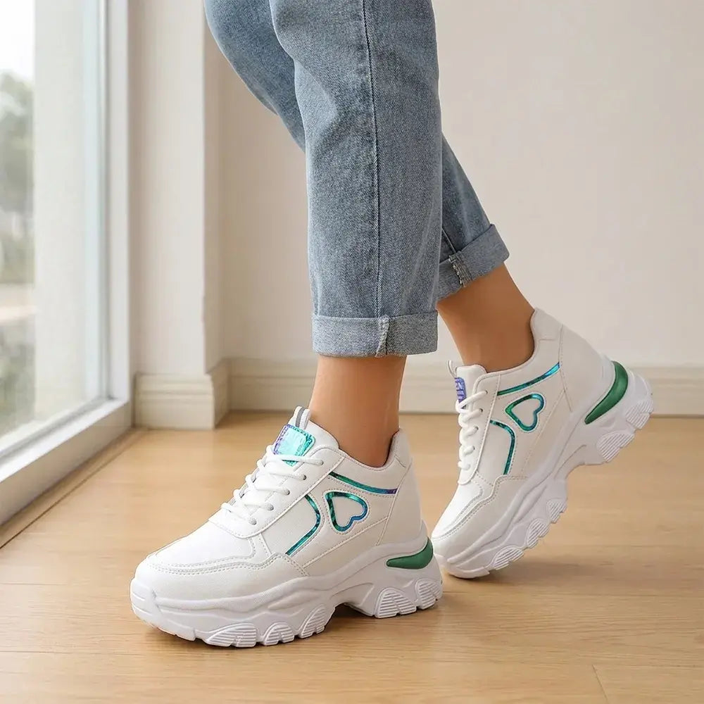 🔥【35-42】👟Plus Size Barevné bloky – Neviditelné boty na platformě, ležérní klínový podpatek – Lehké vycházkové boty 2026