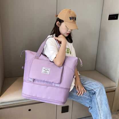 😍👜Τσάντα ταξιδιού μεγάλης χωρητικότητας, διαχωριστικά υγρού και στεγνού | Αθλητική τσάντα | Πτυσσόμενη και επεκτάσιμη
