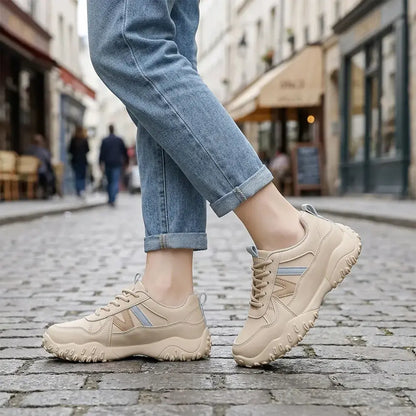 【Velikosti 35-40】👟Dámské prodyšné boty na platformě - Ležérní boty na platformě, měkká podrážka - Lehké tenisky v korejském stylu