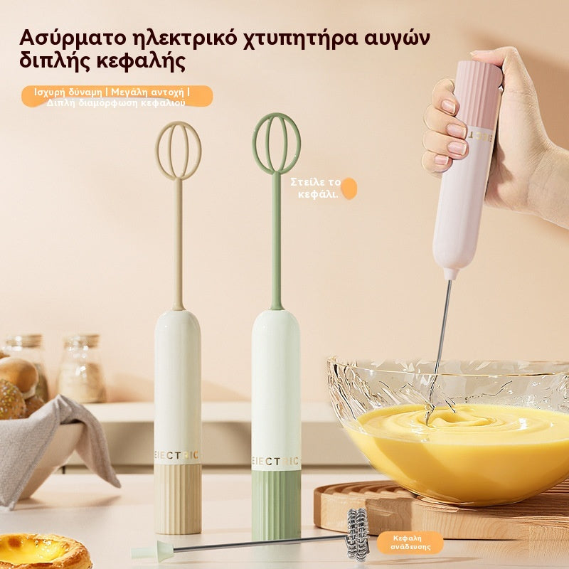 🔥🥚 Ασύρματο μίνι μίξερ χειρός – χτυπά αυγά & αφρόγαλα σε δευτερόλεπτα