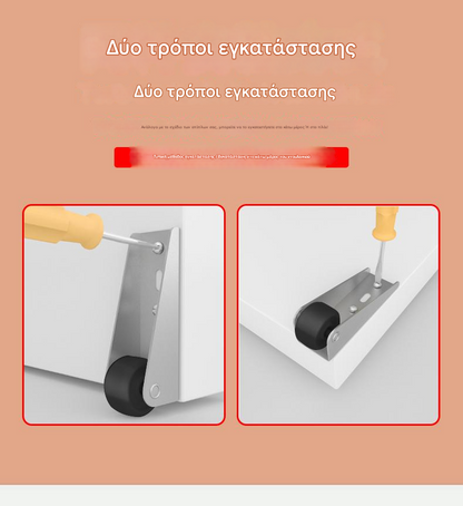 【8 ρόδες + 32 βίδες】——€24🚪 Στήριγμα Συρόμενης Πόρτας με Τροχούς – Αθόρυβη, Ρυθμιζόμενη και Εύκολη στην Εγκατάσταση 🔧