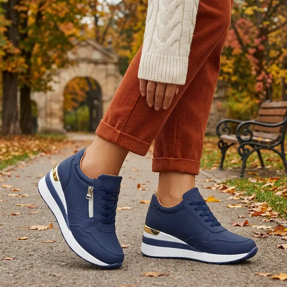 👟【36-43】Plus size nazouvací tenisky na klínku – Lehké boty na platformě pro každodenní nošení – Pohodlné boty na chůzi a cvičení