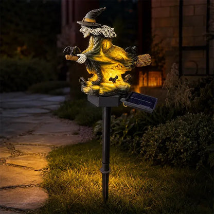 🎃✨Solární světlo na zem Broom Witch