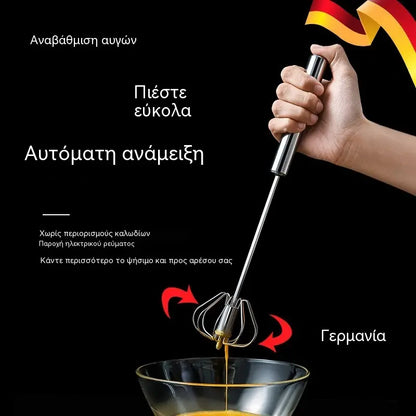 €25 [σετ 2 τεμαχίων] Ημιαυτόματο χτυπητήρι αυγών από ανοξείδωτο ατσάλι