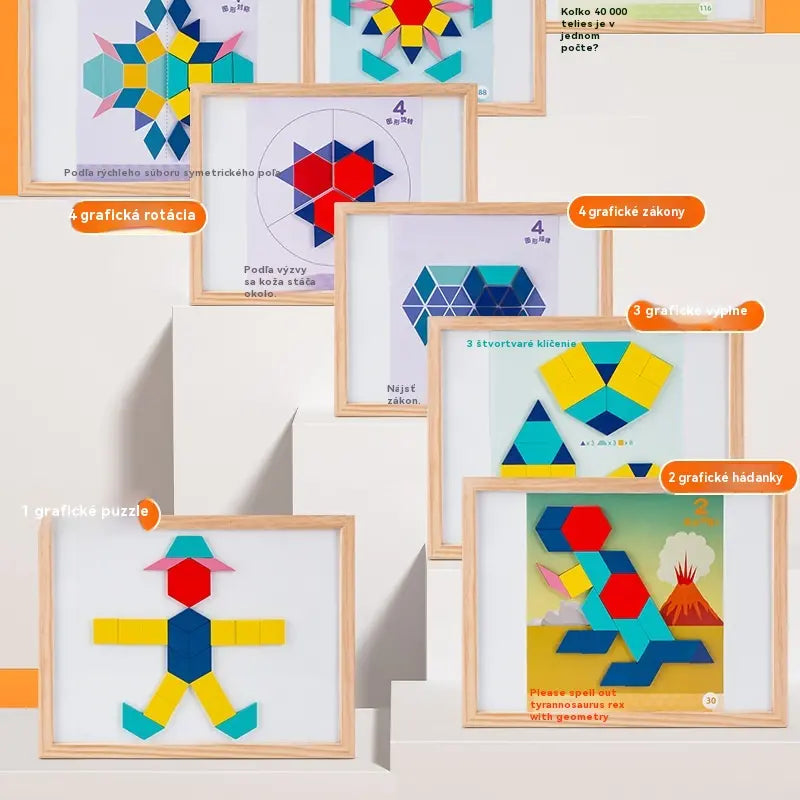 ✨Geometrické magnetické stavebné bloky Tangram