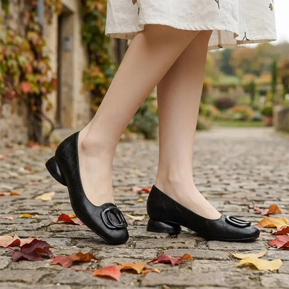 👡Dámské francouzské retro ploché boty Mary Jane - nízké s kulatou špičkou - retro styl, pohodlné a všestranné