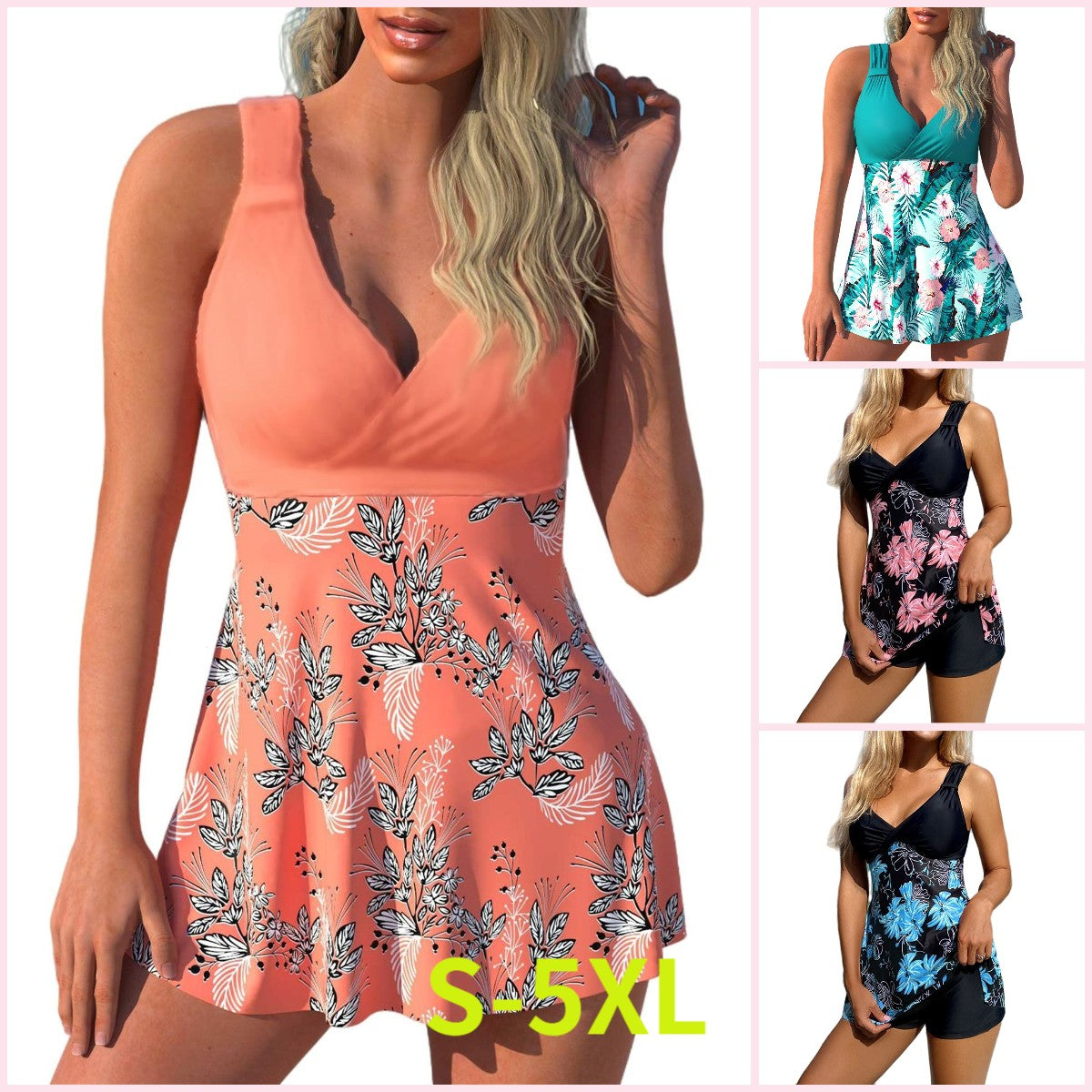 🏖️🌴【S-5XL】Σετ μαγιό με στάμπα για διακοπές στην παραλία το 2026