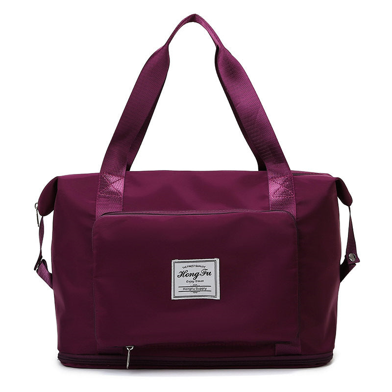 😍👜Τσάντα ταξιδιού μεγάλης χωρητικότητας, διαχωριστικά υγρού και στεγνού | Αθλητική τσάντα | Πτυσσόμενη και επεκτάσιμη