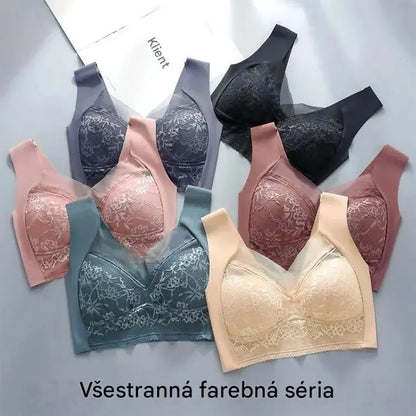 🔥【1 sada 4 kusov】26 €【40-110 KG】Pohodlná dámska čipkovaná podprsenka bez švov