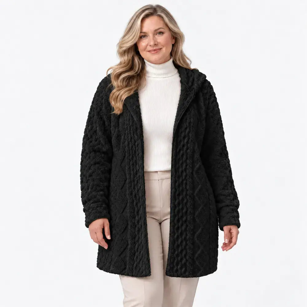【S–2XL】🤍Měkký dámský kabát s kapucí, ideální na podzim a zimu🥰