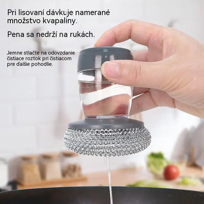 🧽 Čistiaca kefa s dávkovačom, LIMITOVANÁ PONUKA! 💪 Ideálne na hrnce, panvice a riad. Rýchle a jednoduché čistenie bez námahy! 🍳