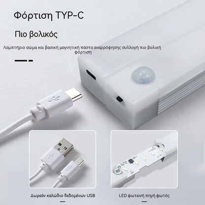🔥✨【Αγοράστε 1 και πάρτε 1 δωρεάν】💡Έξυπνη επαγωγική μαγνητική φόρτιση LED χωρίς τρυπάνι