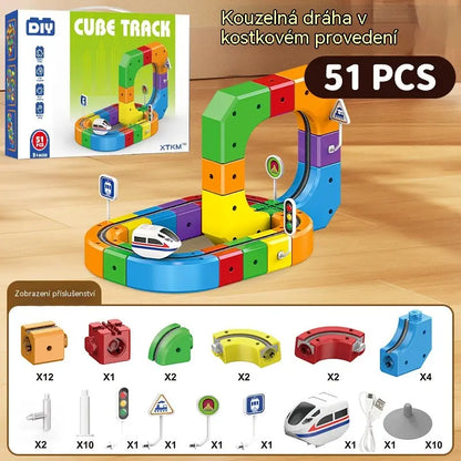 🎁🚄 Modulárna sada koľají – Staviteľ elektrickej železnice --- Rozvíja kreativitu a logické myslenie 🎨🧠