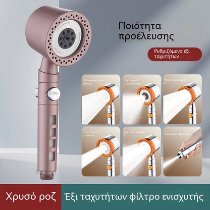 Αναβαθμισμένη κεφαλή ντους με ενισχυτή πίεσης, φίλτρο ντους μπάνιου, κεφαλή ντους