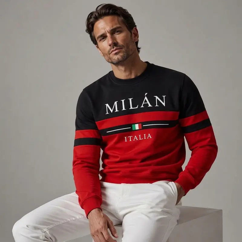 ✨🌟👕【S-6XL】Pánské mikiny s potiskem „Milano Italia“