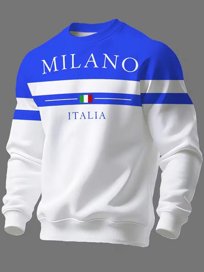 ✨🌟👕【S-6XL】Pánske mikiny s potlačou „Milano Italia“