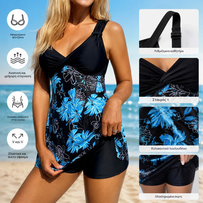 🏖️🌴【S-5XL】Σετ μαγιό με στάμπα για διακοπές στην παραλία το 2026