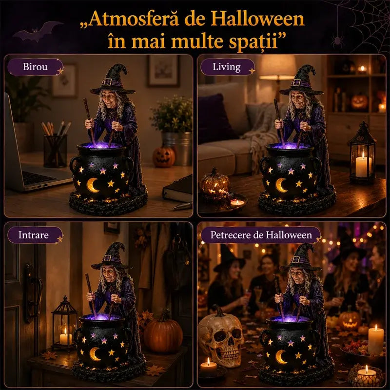 🧙‍♀️🎃Halloweenská socha čarodějnice v kotli