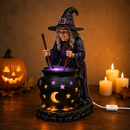 🧙‍♀️🎃Halloweenská socha čarodějnice v kotli
