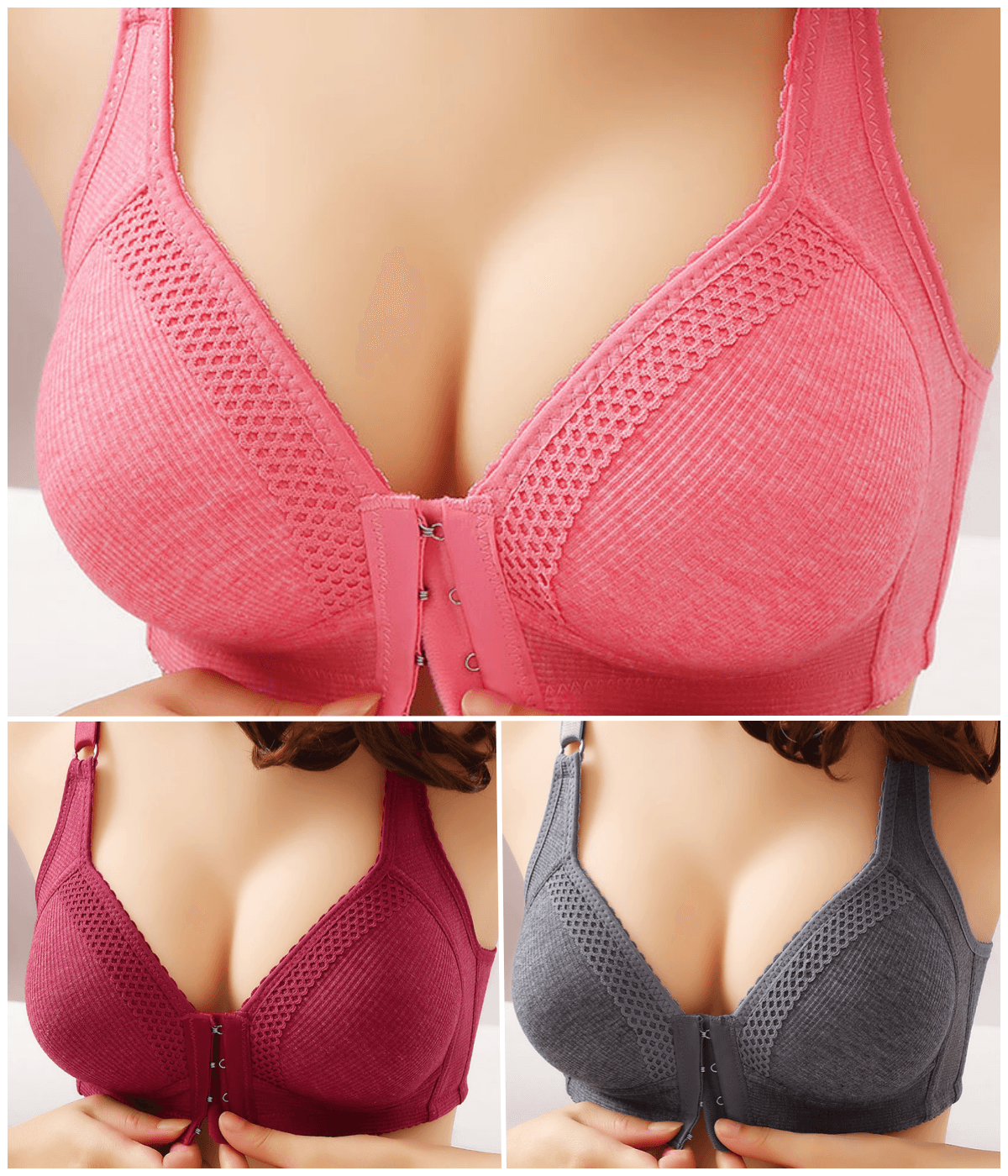 【M-3XL】【40-90KG】Vysoce kvalitní, bezešvá, módní a sexy push-up podprsenka zabraňuje prohýbání【Balení po 3 kusech】