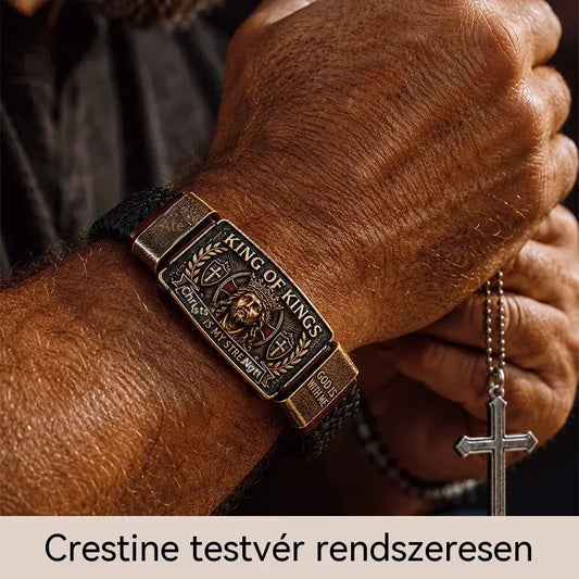 Állítható keresztény karkötő férfiaknak, fonott bőr vallásos üzenettel, Jézus, retró ékszer emlékére, vintage fém